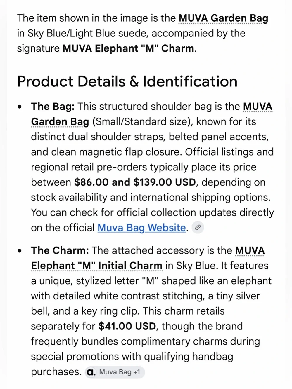 New muva Light Blue faux Suede Top-Handle Bag satchel + charm